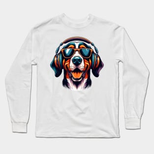 Transylvanian Hound Smiling DJ in Vivid Japanese Art Long Sleeve T-Shirt